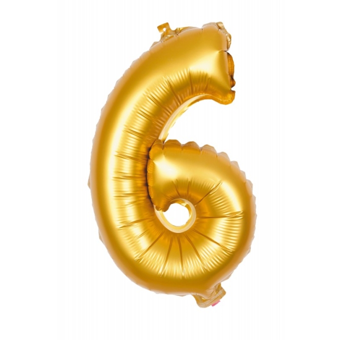 Globo Gigante de Cumpleaos Nmero 6 Dorado (100cm) 
