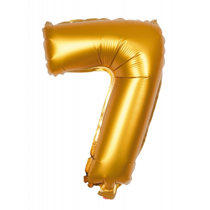 Globo Gigante de Cumpleaos Nmero 7 Dorado (100cm) 
