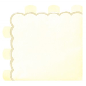 16 servilletas festoneadas amarillo pastel