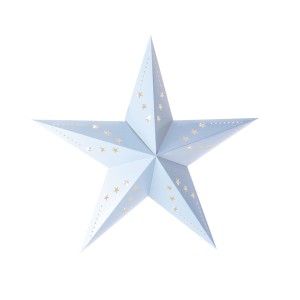 Linterna Estrella Azul Pastel - 30 cm