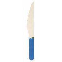 8 cuchillos de madera azul y dorado