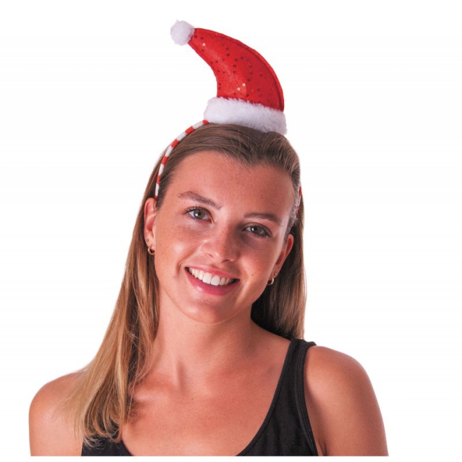 Diadema de gorro navideo 