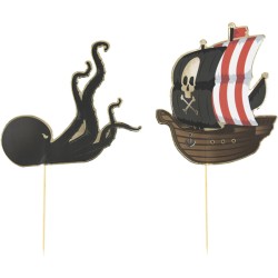 6 Cake Toppers - Pirata. n1