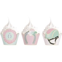 6 envoltorios para cupcakes - Love Horse