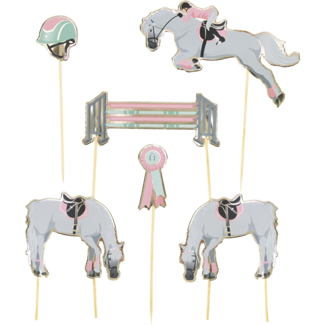 6 adornos para tartas - Love Horse 
