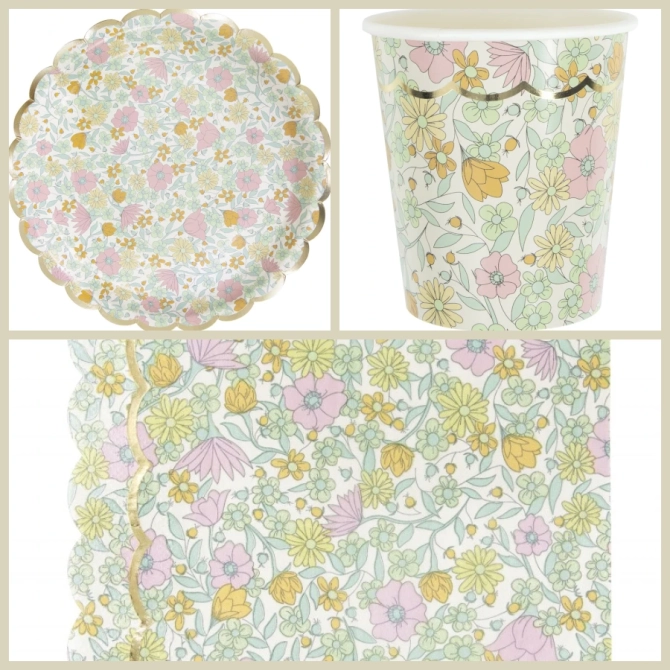 Caja de fiesta shabby y dorada 