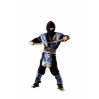 Disfraz Ninja Azul/Oro Talla 4-6 aos