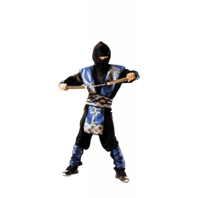 Disfraz Ninja azul / oro 