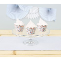 6 Fundas para cupcakes de oro y flores. n1