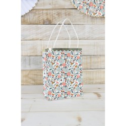 4 Bolsas de regalo de flores y oro. n1