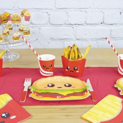 8 platos de hamburguesas Salty Junk Food. n1