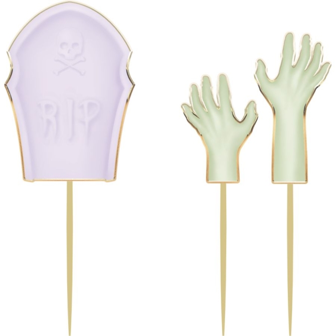 10 Cocktail Picks - RIP Zombie Halloween Pastel 