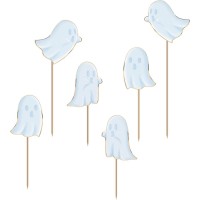 6 Cake Toppers - Fantasma Halloween Pastel