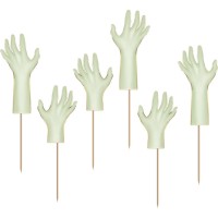 6 Cake Toppers - Manos de Zombie Halloween Pastel