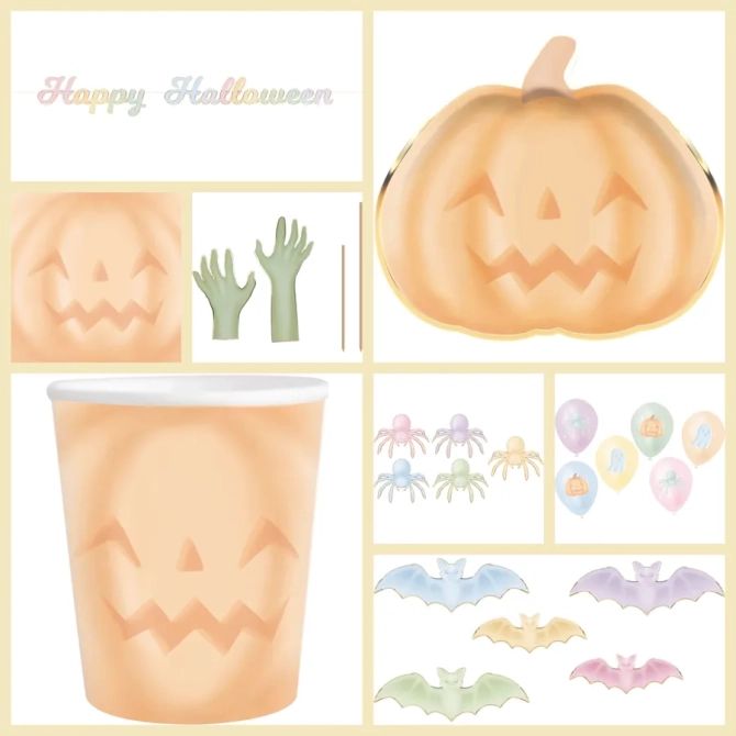 Maxi Party Box Calabaza Halloween Pastel 