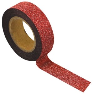 Washi Tape - Purpurina rojo