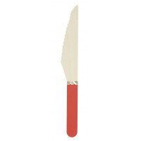 8 cuchillos de madera rojo/oro