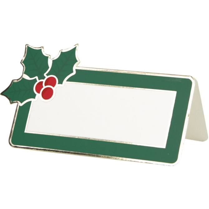 8 tarjetas de mesa Navidad con acebo 