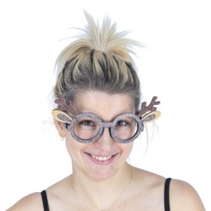 Gafas de reno con purpurina