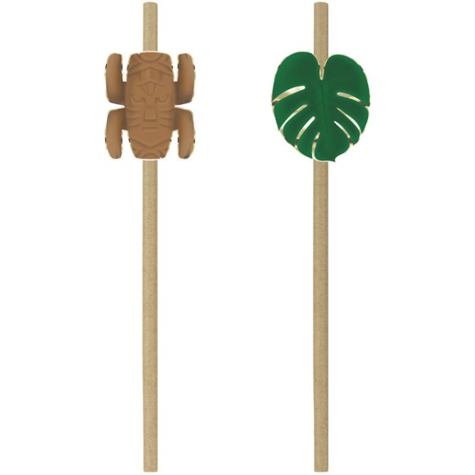 10 pajitas de papel Totem Aventurero 