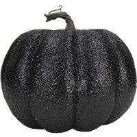 Calabaza grande de purpurina negra