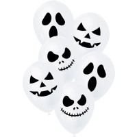 6 Globos blancos de Halloween