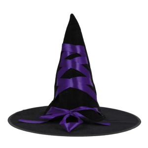 Sombrero de bruja morado/negro