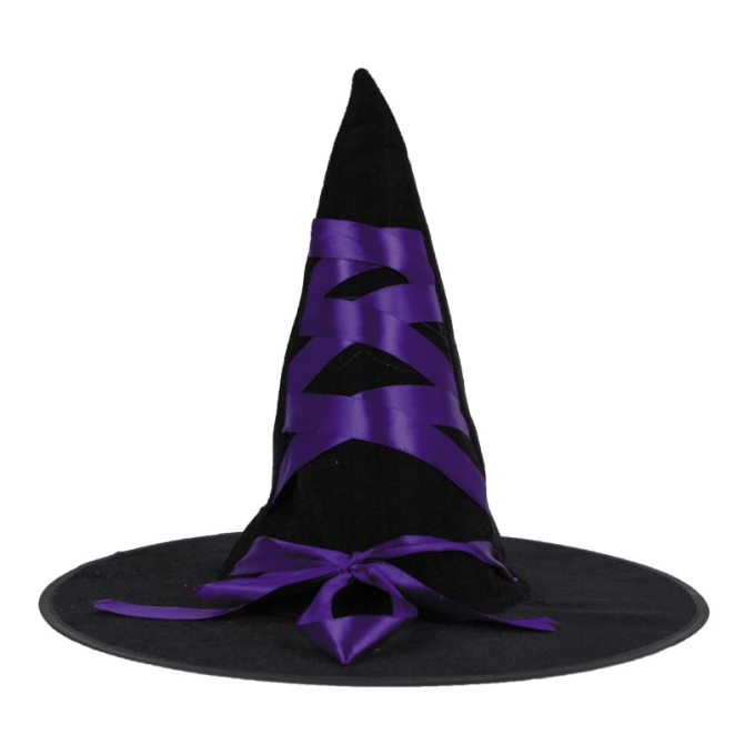 Sombrero de bruja morado / negro 