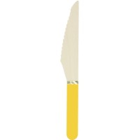 8 Cuchillos de Madera Amarillo Curry/Oro