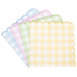 Caja de fiesta grande festoneada Vichy en colores pastel. n4