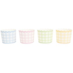 Caja de fiesta grande festoneada Vichy en colores pastel. n5
