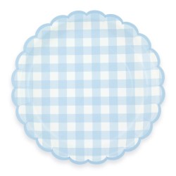 Caja grande para fiestas festoneada de cuadros azules. n�1