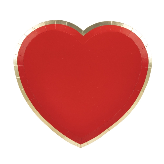 8 Platos Corazn Rojos 