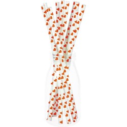 10 Pajitas de Papel - Corazones. n1