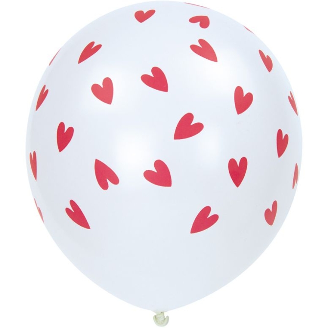 6 pequeos globos de corazn 