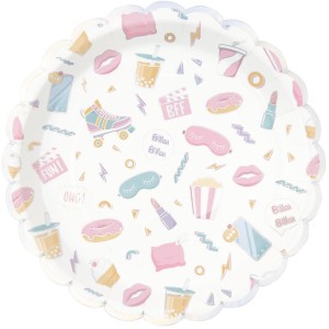 8 platos festoneados para fiesta de pijamas