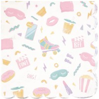 Contiene : 1 x 16 servilletas festoneadas para fiesta de pijamas