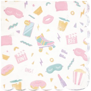 16 servilletas festoneadas para fiesta de pijamas