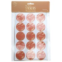 2 hojas de 30 pegatinas de agradecimiento - Terracota y dorado