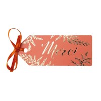 2 hojas de 30 pegatinas de agradecimiento - Terracota y dorado