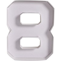 Bandeja blanca para aperitivos/postres con n�mero 8 - 26 cm