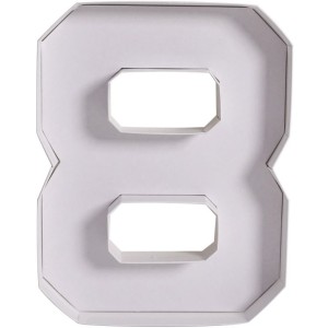 Bandeja blanca para aperitivos/postres con n�mero 8 - 26 cm