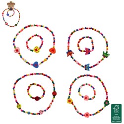 1 conjunto de joyer�a de madera con collar y pulsera - 20 cm. n�1