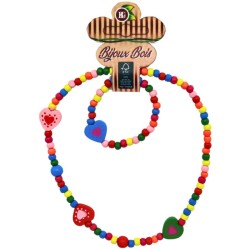 1 conjunto de joyer�a de madera con collar y pulsera - 20 cm. n�2
