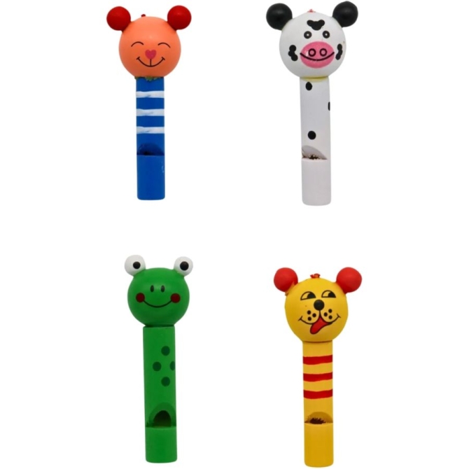 1 Silbato de madera con forma de animal - 7 cm 