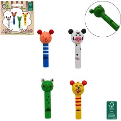 1 Silbato de madera con forma de animal - 7 cm. n�1
