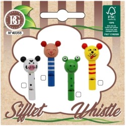 1 Silbato de madera con forma de animal - 7 cm. n�2
