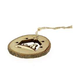 3 troncos adornos navideos (7 cm) - Madera. n1