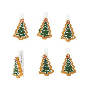 6 Pinzas para rbol de Navidad (3,5 cm) - Resina