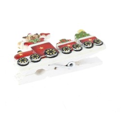 8 Clips de Tren de Navidad (4, 5 cm) - Resina. n1